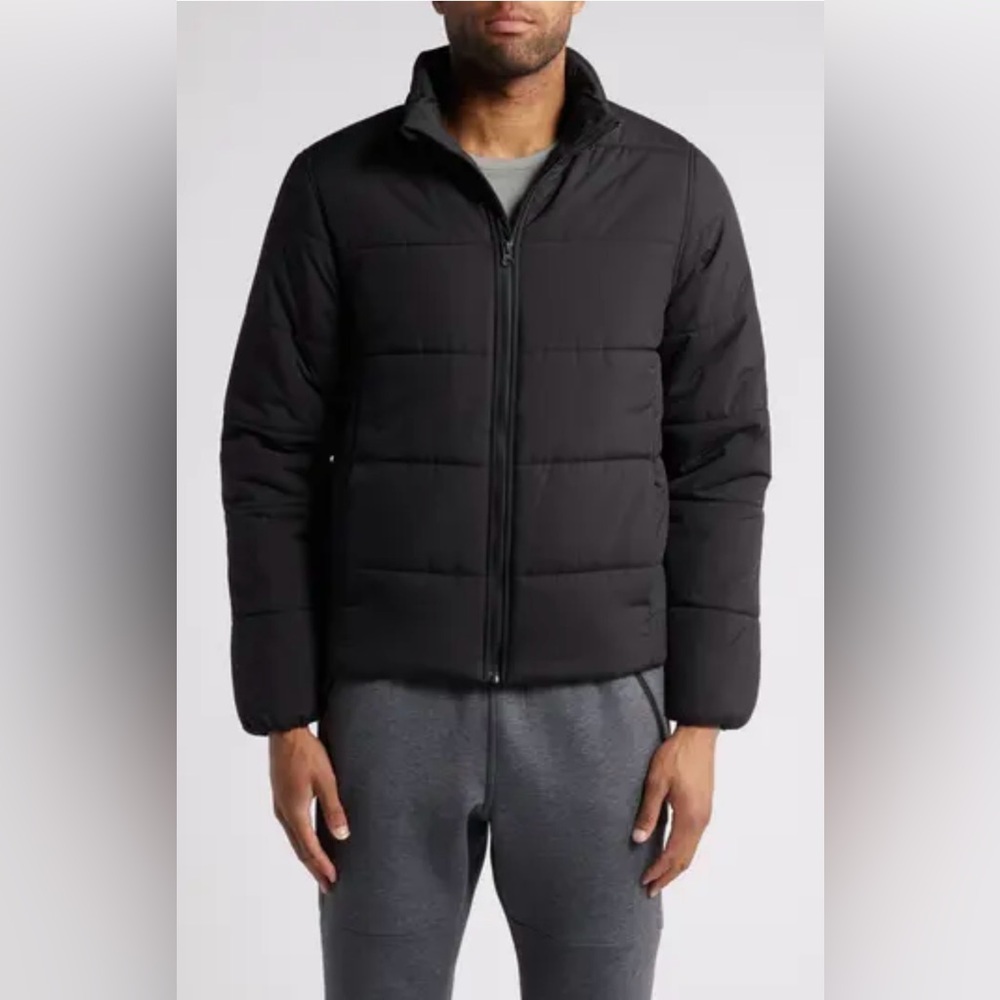 Men’s Bass Outer Black Full Zip Quilted Puffer Jacket Size L